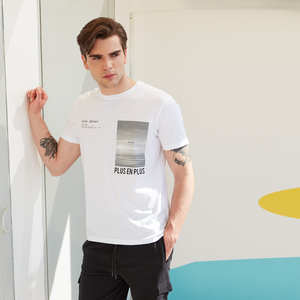 เสื้อยืดแขนสั้นสีฟ้าสำหรับผู้ชาย,เสื้อผ้าผู้ชายสำหรับสวมใส่ในฤดูร้อน - Product Image 2