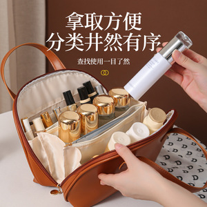 กระเป๋าเครื่องสำอางนีอันดูโอหนัง PU ความจุขนาดใหญ่ ที่จับนุ่ม จัดเก็บของใช้ในบ้าน ฤดูใบไม้ผลิ 2025 - Product Image 2