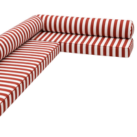 Coussin de banquette personnalisé en mousse haute densité, résistant aux UV, hydrofuge, à séchage rapide, à rayures terracotta pour l'extérieur