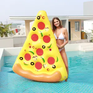 B03 havuz tekne şamandıra olmayan şişme havuz yüzen PVC şişme Pizza yüzer satır renk yüzen yatak sevimli Pizza şekli 180cm tarzı