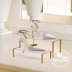 Étagère de présentation en acrylique transparent pour desserts, chaussures, sacs à main, cosmétiques, logo personnalisé, impression sérigraphique, personnalisable - Product Image 4