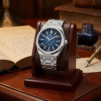 Montre de plongée mécanique automatique pour homme en acier inoxydable avec cristal saphir, aiguilles lumineuses, mouvement automatique, résistance à l'eau 300m, vente en gros OEM