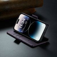 Étui portefeuille CaseMe pour iPhone 16 15 14 13 12 11 8 7 SE 4 avec recharge sans fil, béquille, rabat rétro, coque pour iPhone 16Pro