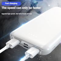 Banques d'alimentation en gros 10000mAh Logo personnalisé imprimé Cadeau Fin Portable Double interface de sortie USB Chargeur de téléphone portable Banque d'alimentation