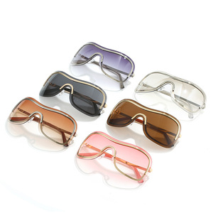 Logo Custom 2026 Vintage Alloy Frame Brown <b>Gradient</b> Sun Glasses UV400 Rimless Square Y2k <b>Sunglasses</b> for Women - Product Image 5