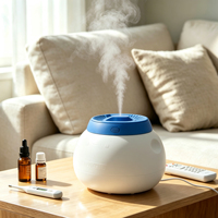 Humidificateur à vapeur chaude, vaporisateur électrique avec débit de vapeur réglable, arrêt automatique, lumière LED nocturne pour chambre à coucher