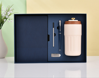 Ensemble cadeau de carnet en twill élégant personnalisé, logo personnalisé, cadeau d'entreprise, journal A5, kit de 5 pièces, tasse à café, clé USB portable