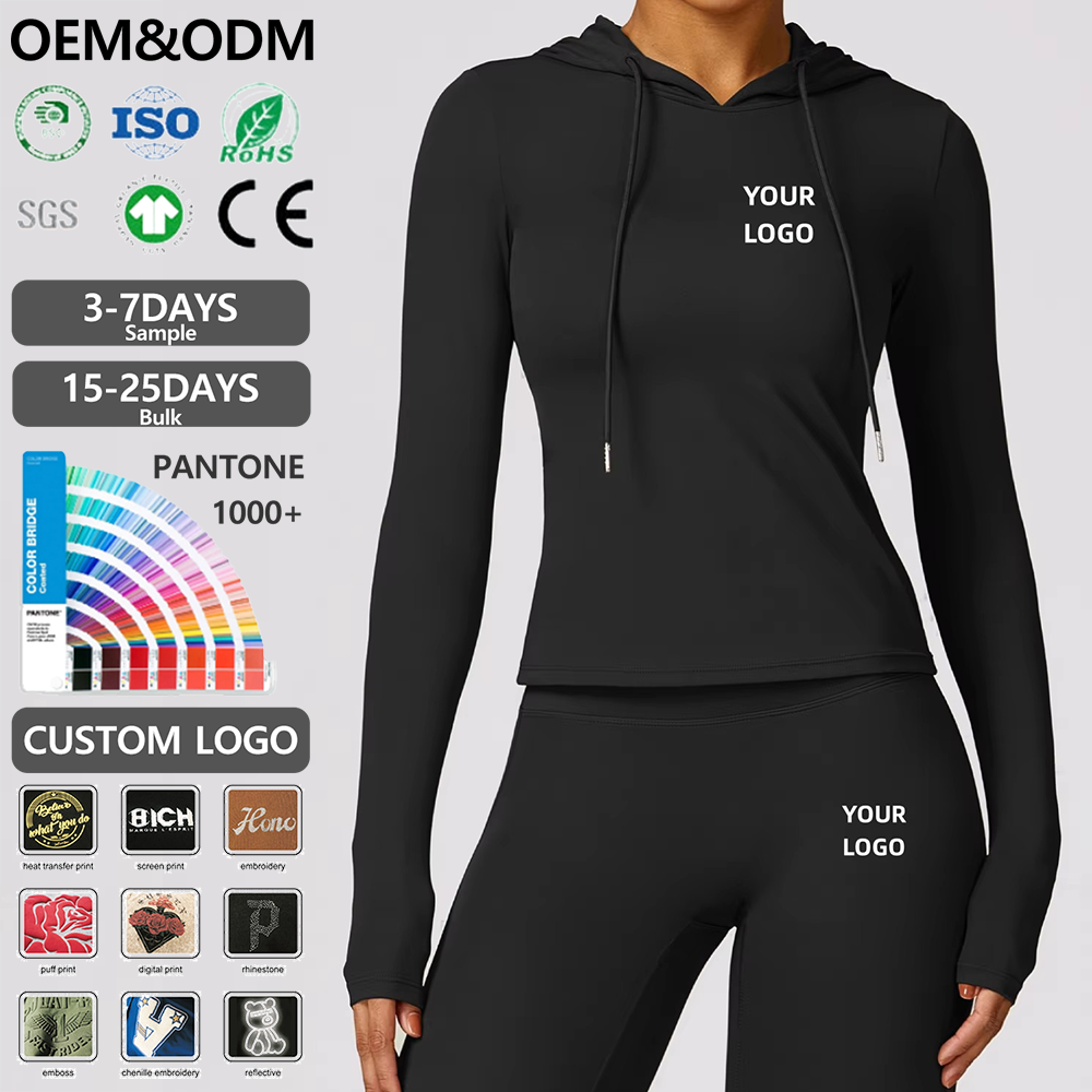 Classic Women's Long Sleeve Yoga Tops and Running Jacket Breathable Sports Fitness Gym Wear Workout Sport Set