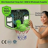 Panier de basket miniature personnalisé avec logo, anti-stress professionnel pour bureau, à suspendre à la porte, en polycarbonate incassable, OEM ODM ASTM