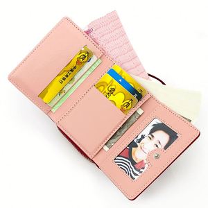 Women's Short PU Leather Wallet with Embroidered Heart, Tri-Fold <b>Card</b> Holder Purse - Stylish Promotional Gift <b>for</b> Ladies - Product Image 3