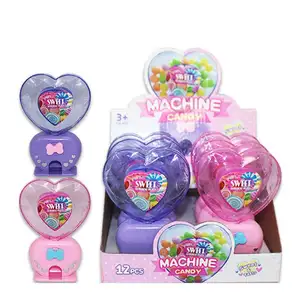 Love Toy Plastic Heart Shape Candy Dispenser Machine Led Light Toy With Colorful Sweet Candy For Kids Valentine's Day Item