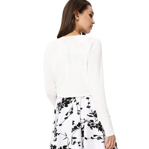 Un manteau en tricot à manches longues pour femmes, boléro <span class=keywords><strong>noir</strong></span>, à manches longues, <span class=keywords><strong>court</strong></span>, en tricot, hauts, vêtements, BP000709 - Product Image 6