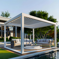 Pergola en aluminium à toit rigide à lames orientables, gazebo extérieur étanche 3x2 12x12 en bois traité sous pression, vente en gros