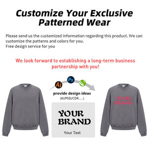 Sudadera de hombre de algodón puro Terry de 430GSM, cuello redondo, estilo batik, lavada, pesada, para invierno, estilo streetwear. - Product Image 4