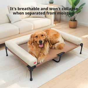 Großes Atmungsaktives Netz-Memory-Foam-Haustierbett, Bodenfreies Feuchtigkeitsabweisendes Abnehmbares Waschbares Universelles Campingbett für Kleintiere und Hunde - Product Image 4