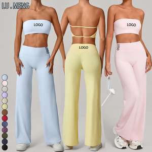 Conjunto de yoga de 2 piezas para mujer: <span class=keywords><strong>Ropa</strong></span> deportiva transpirable, ajustada, con efecto levantacola, para fitness y actividades al aire libre - Product Image 1