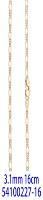 Pulsera de Eslabones Trenzados Figaro con Lentejuelas de Cable de Moda FJ Fallon de 3.1 mm, Chapada en Oro de 14K con Base de Latón