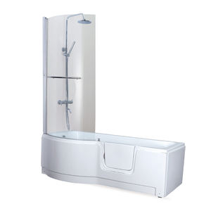 Mandrex Hot Sale Moderne freistehende umwelt freundliche Acryl Rechteck begehbare Abtropffläche Massage 60gal Kapazität Weiß Einweichen - Product Image 6