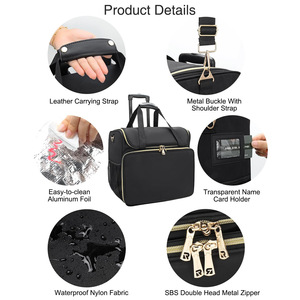 Isolé Maquillage Artiste Voyage Cosmétiques Trolley Case Coiffeur Roulant Cheveux Outils Organisateur <span class=keywords><strong>Coiffure</strong></span> <span class=keywords><strong>Sac</strong></span> avec Roues - Product Image 4