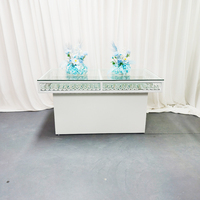 Elegante Mesa de Comedor de Acero Inoxidable para Hotel con Cristales, Mesa de Boda de Lujo en Metal, Ideal para Novios