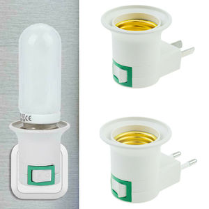 E27โคมไฟผู้ถือปลั๊กอะแดปเตอร์ฐานสกรูหลอดไฟ US EU Plug 360องศาการหมุน - Product Image 1