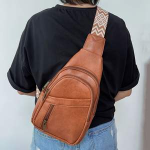 Sac de poitrine décontracté pour femme de style européen et américain, rétro, couleur unie, sac bandoulière, sac de taille, style bohème, disponible pour - Product Image 2