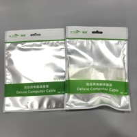 Sac d'emballage électronique en aluminium mat imprimé en héliogravure, à trois soudures latérales, avec fermeture éclair supérieure, taille personnalisable, pour ordinateurs et câbles USB
