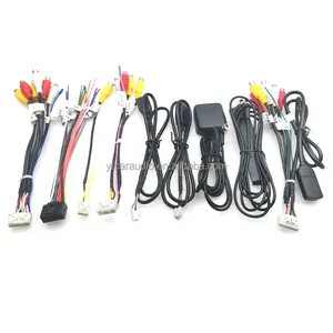 Kit de arnés de cables estéreo para coche, Compatible con XY AUTO Android, interfaz de solución, RCA, USB, cable de Audio y vídeo