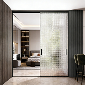 Porte coulissante en aluminium pour chambre à coucher <span class=keywords><strong>GUAPO</strong></span>, double vitrage, verre trempé, durable, isolation phonique, étanche, coupe-vent - Product Image 1
