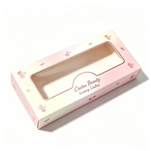 Boîte d'emballage en papier pour faux cils avec imprimé cerise Kawaii, personnalisable avec logo, pour maquillage <span class=keywords><strong>ado</strong></span> et magasins de <span class=keywords><strong>beauté</strong></span> mignons - Product Image 5