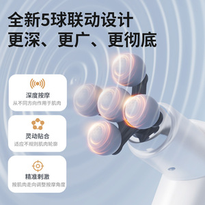 Mini Fascia Gun Massager 16mm Depth Multi Head Electric Massage Tool For Muscle Relaxation Home Use Portable - Product Image 2