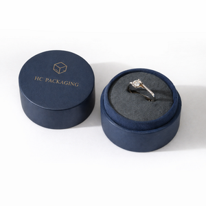 Personalized Ring Box Custom Top and Bottom Jewelry Packaging Box Suede Insert Gold Stamping Custom Logo Fast Delivery - Product Image 1