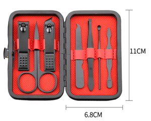 Kit <span class=keywords><strong>de</strong></span> pédicure professionnel, ciseaux à ongles, Kit <span class=keywords><strong>de</strong></span> toilettage avec étui <span class=keywords><strong>de</strong></span> voyage en cuir noir (coupe-ongles 9) - Product Image 5