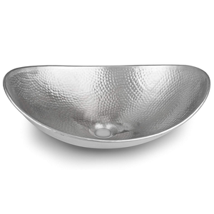 Installation de comptoir d'évier de navire à bol unique en cuivre pur martelé à la main sans robinet Valve en laiton Conception à un trou - Product Image 1