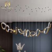 Lustre LED en forme d'anneau pour escalier, style moderne, décoration intérieure, villa, appartement
