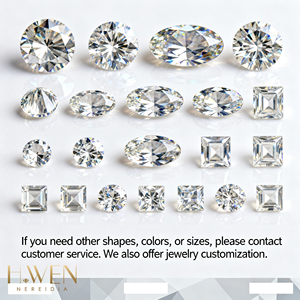 H.WEN 批发白色莫桑石 DEF GH 颜色 VVS 净度 明亮式切割 尺寸 0.8-3.0 毫米，具有出色的火彩和亮度 - Product Image 6