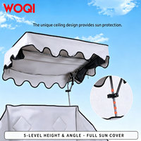 Chaises de camping doubles modernes WOQI Oxford avec auvent pare-soleil, chaise de plage pliable robuste - Mobilier d'extérieur portable