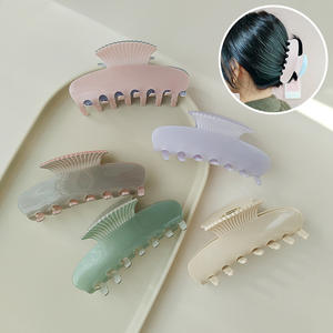 Pince à cheveux en acétate couleur unie pour femme – Accessoire capillaire tendance - Product Image 1