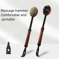 Marteau de massage en bois long masseurs manuels à double face, masseur de relaxation corporelle pour le dos, le cou et la main