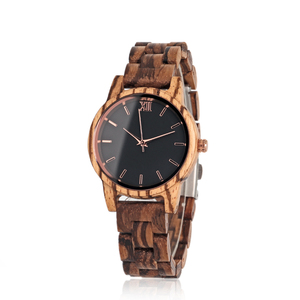 Orologio in legno 9031L naturale per donna in vetro minerale oro rosa mani personalizzate il tuo Logo del marchio quadranti orologi da polso - Product Image 1