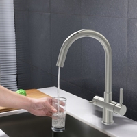 Mélangeur d'eau en nickel brossé 5 voies avec système RO refroidisseur d'eau gazeuse 3/4/5 voies filtre robinet de cuisine