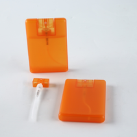 Flacon pulvérisateur de parfum portable mini carré 20 ml en plastique PP avec pompe, scellé, format carte de crédit, logo personnalisable, sérigraphié