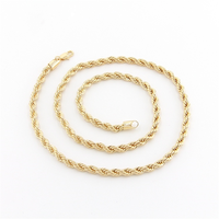 YL vente en gros Non ternir étanche 14k 18k plaqué or 2.5mm 5mm 8mm torsadé épais corde chaîne collier chaîne hommes