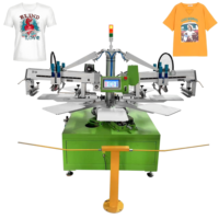 Nueva Máquina Automática de Serigrafía de 8 Estaciones y 3 Colores KC de Fábrica Dongguan para Camisetas, Impresora de Etiquetas/Tarjetas de Papel