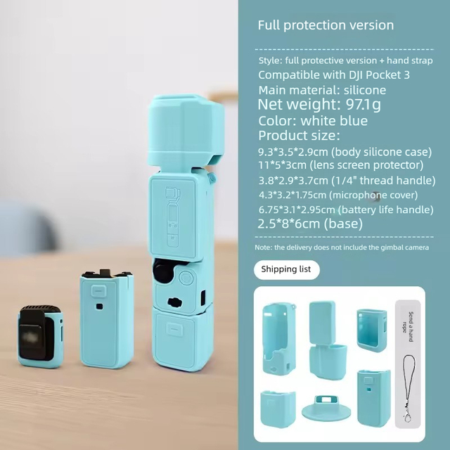 Silicone Protective Case for DJI Osmo Pocket 3, Full Body Shockproof Camera Cover with Lens & Screen Protection