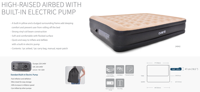 Matelas gonflable Avenli, très vendu, taille double, pour intérieur et extérieur, avec pompe intégrée pour une utilisation en intérieur