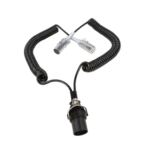 European 15pin 7 Pin Trailer <strong>Coiled</strong> <strong>Cable</strong> Trailer &amp; Truck Electrical <strong>Cable</strong> With Nylon Plug and Metal <strong>Cable</strong> Holder - Product Image 5