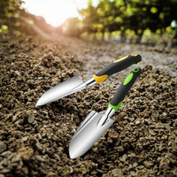 Lame de pelle en forme de spade avec manche en métal, truelle de jardin avec lame en forme de spade, manche en métal et poignée antidérapante