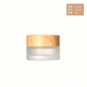 Hot Sale 5ml-100ml Skin Care Lotion & <b>Eye</b> Cream Glass Jars with Frosted Clear Glass and Bamboo Lids - Product Image 2