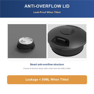 1.0 L Smart 1350 W <strong>Double</strong> Layer Cordless Electric Kettle with Temperature <strong>Control</strong> and Anti-overflow Lid for Household Use - Product Image 6
